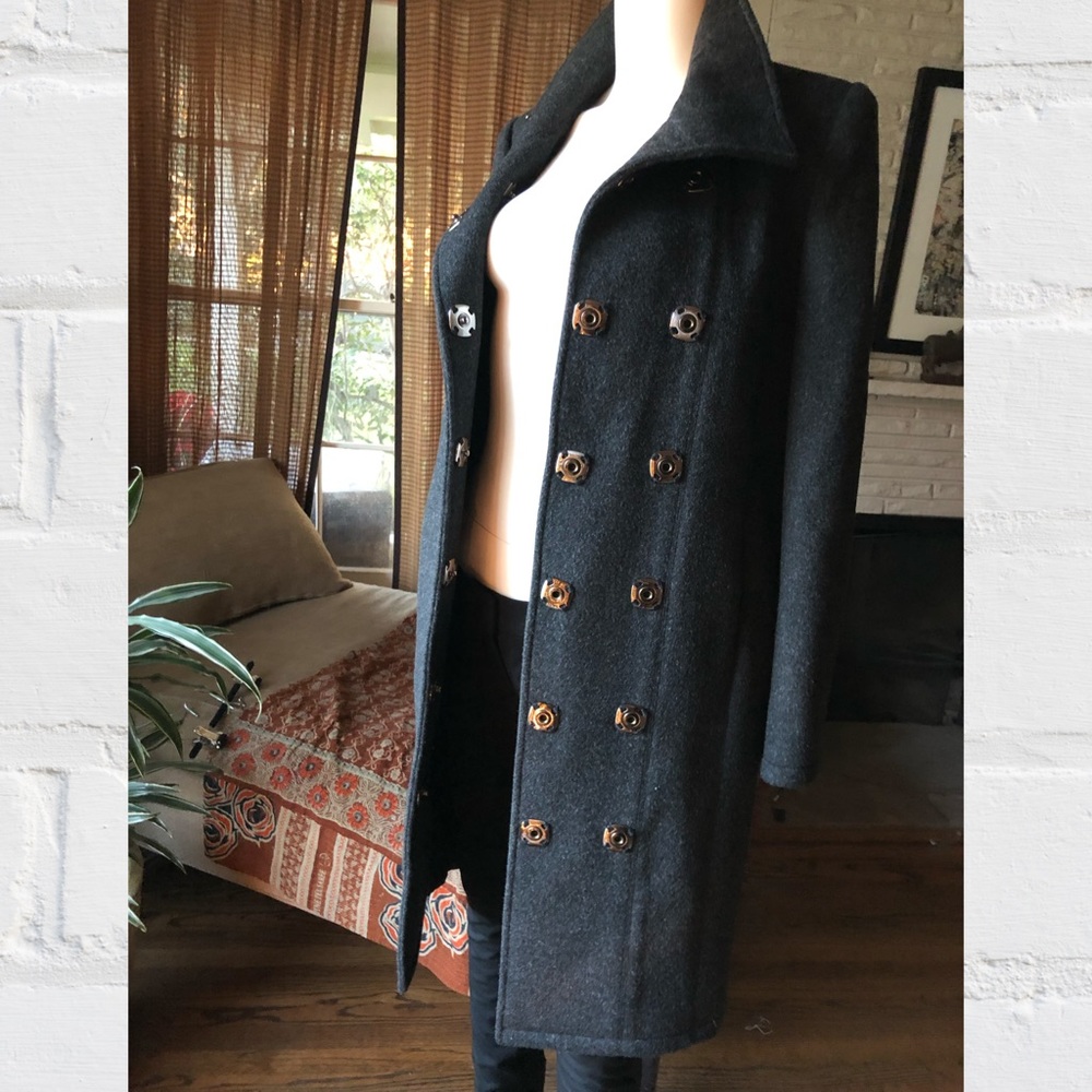 Thomas Wylde is grey cashmere wool snap up coat S - Picture 8 of 8